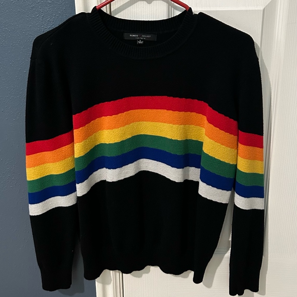 Black/Rainbow long sleeve sweater
